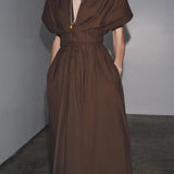 Freya – Rochie Midi de Damă Elegantă din Bumbac cu Croi Lejer