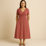 Corazon™ | Rochie midi cu decolteu în formă de V