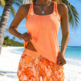 Barbara | Tankini elegant cu imprimeu ocean