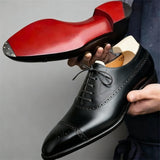 Lucian – Pantofi Clasici din Piele cu Talpă în Contrast