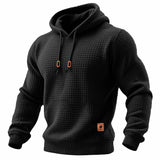 Daniel - Tricou sportiv pentru bărbați, cu mâneci lungi, din material texturat, cu glugă