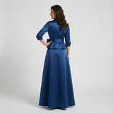 Rochie lungă elegantă inspirată de cămașă | Croială fluidă | Talie marcată cu fundiță