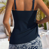 Tessa | Set elegant de costum de baie cu tankini plisat