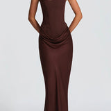 Daria – Rochie Maxi cu Decolteu Pătrat