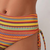 Roza | Costum de baie din două piese cu imprimeu în dungi