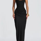 Daria – Rochie Maxi cu Decolteu Pătrat
