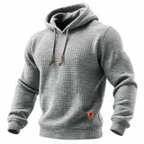 Daniel - Tricou sportiv pentru bărbați, cu mâneci lungi, din material texturat, cu glugă
