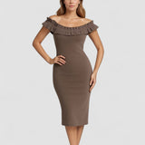 Devon™ | Rochie cu volane fără bretele