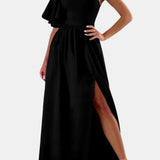 Nadia – Rochie asimetrică cu fendă pe coapsă