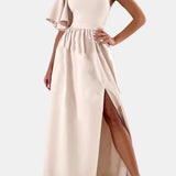 Nadia – Rochie asimetrică cu fendă pe coapsă