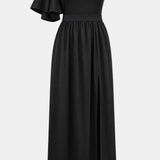Nadia – Rochie asimetrică cu fendă pe coapsă