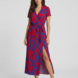 Andreea — Rochie Elegantă cu Imprimeu și Croială Fluidă