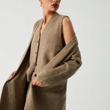 Cardigan lung din trei piese cu pantaloni casual