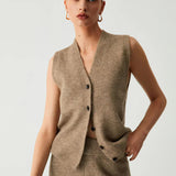 Cardigan lung din trei piese cu pantaloni casual