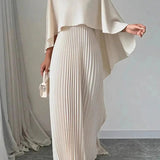 Lavinia – Rochie maxi plisată cu mâneci batwing