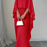 Lavinia – Rochie maxi plisată cu mâneci batwing