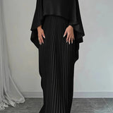 Lavinia – Rochie maxi plisată cu mâneci batwing