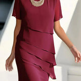 Eva - Rochie Elegantă cu Design Stratificat