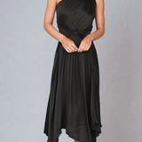 Cali - Rochie Midi cu Un Umăr - Neagră