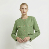 Daria - Jachetă Tweed Verde