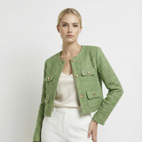 Daria - Jachetă Tweed Verde