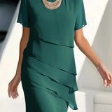 Eva - Rochie Elegantă cu Design Stratificat