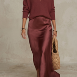 Anca – Set Rochie Satin și Pulover