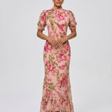 Ileana – Rochie Elegantă cu Imprimeu Floral și Croială Romantic