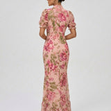 Ileana – Rochie Elegantă cu Imprimeu Floral și Croială Romantic