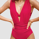 Lottie | Costum de baie cu decolteu adânc și plisat