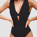 Lottie | Costum de baie cu decolteu adânc și plisat
