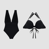 Lottie | Costum de baie cu decolteu adânc și plisat