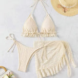 Lucie | Set de bikini din dantelă, trei piese