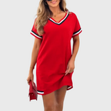 Clara – Rochie sport cu dungi contrastante