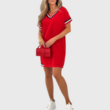 Clara – Rochie sport cu dungi contrastante
