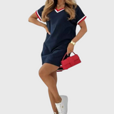 Clara – Rochie sport cu dungi contrastante