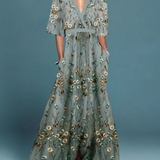 Lorelei | Rochie maxi brodată cu model floral