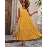 Elvira — Rochie de Damă Midi Elegantă Lejeră fără Mâneci