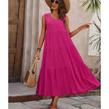 Elvira — Rochie de Damă Midi Elegantă Lejeră fără Mâneci