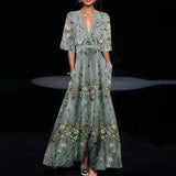 Amara – Rochie de Damă Florală Lungă Elegantă și Atemporală