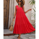 Elvira — Rochie de Damă Midi Elegantă Lejeră fără Mâneci