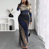 Yanisha – Rochie Damă Elegantă Maxi cu Mâneci Lungă și Croi Ajustat
