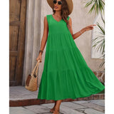 Elvira — Rochie de Damă Midi Elegantă Lejeră fără Mâneci