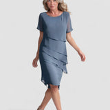 Juna – Rochie Midi din Chiffon Stratificată, Feminină și Elegantă