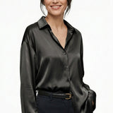 Sorina – Bluză Satinată cu Croială Fluidă