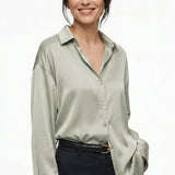 Sorina – Bluză Satinată cu Croială Fluidă