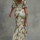 ANASTASIA | Rochie lungă cu imprimeu floral