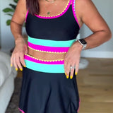 Mira | Costum de baie elegant în trei piese, cu blocuri de culoare