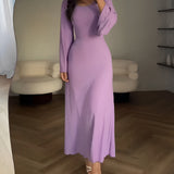 Nora | Rochie maxi din jacard cu mâneci