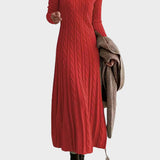 Alina - Rochie midi din tricot împletit